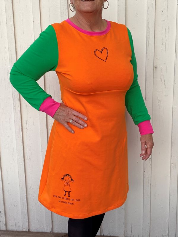Stille for lenge❤️ jerseykjole_oransje/grønn/rosa