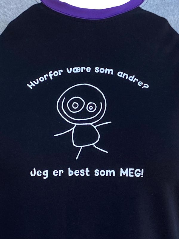Best som meg - lett jerseygenser_sort/lysegrå