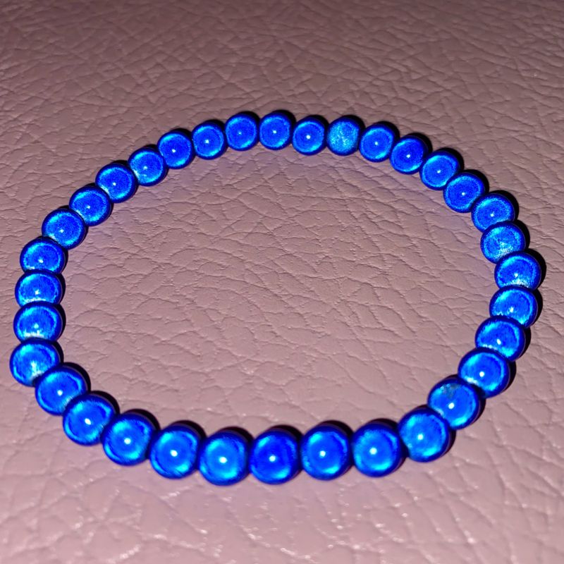 6 mm perler armbånd_Blått